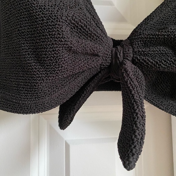 🆕 NWT & Other Stories Crepe Knot Bikini Top - Black - Picture 6 of 8